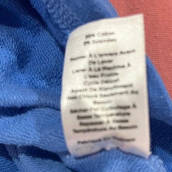 T by TALBOTS French Terry, Blue Ombre Hand Dyed Pullover Top - Size M - Picture 6 of 9